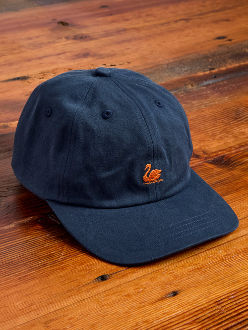 Swan Logo Gabardine Cap in Night Blue