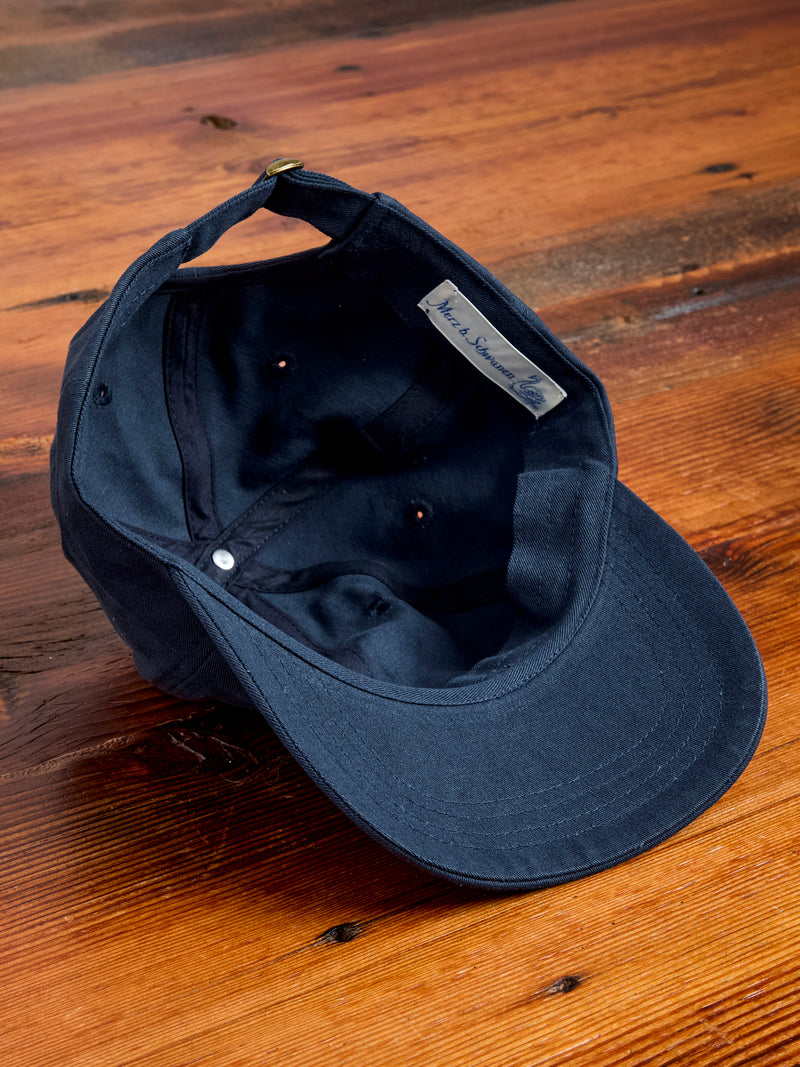 Swan Logo Gabardine Cap in Night Blue