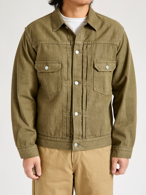 MXGJ1003 "British Army Green" 10.5oz Selvedge Denim Type-2 Jacket