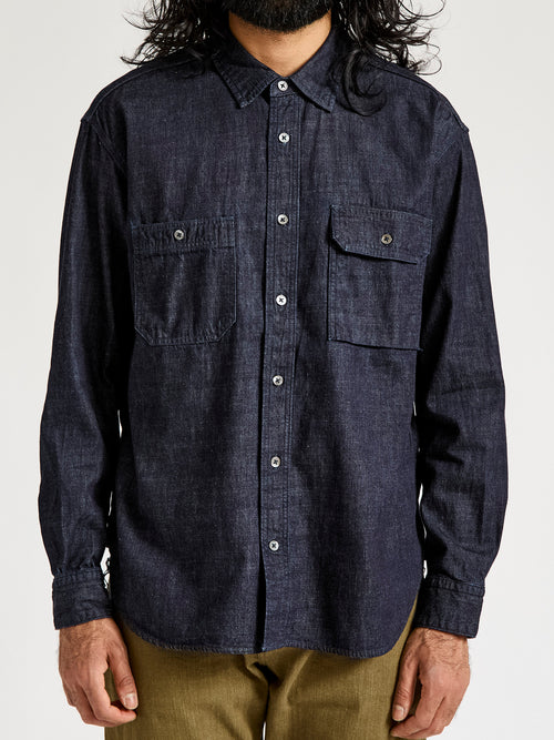 8oz Selvedge Denim Work Shirt in Indigo