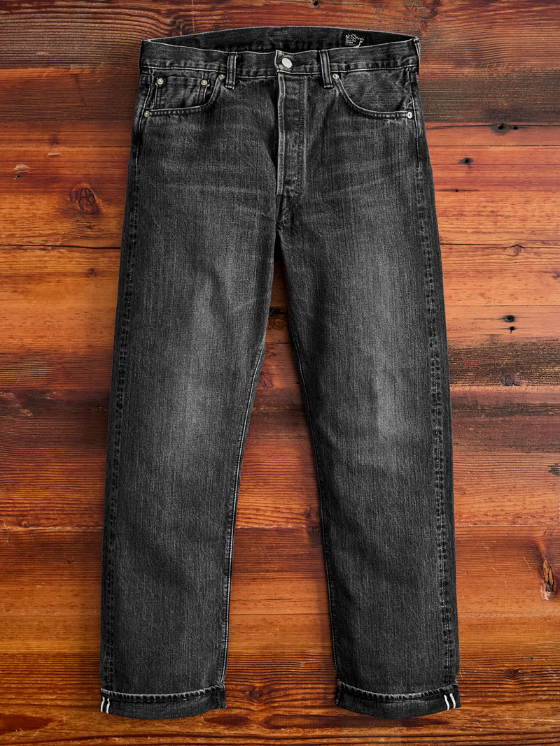 105 "Black Stone Wash" 13.5oz Selvedge Denim - Standard Fit