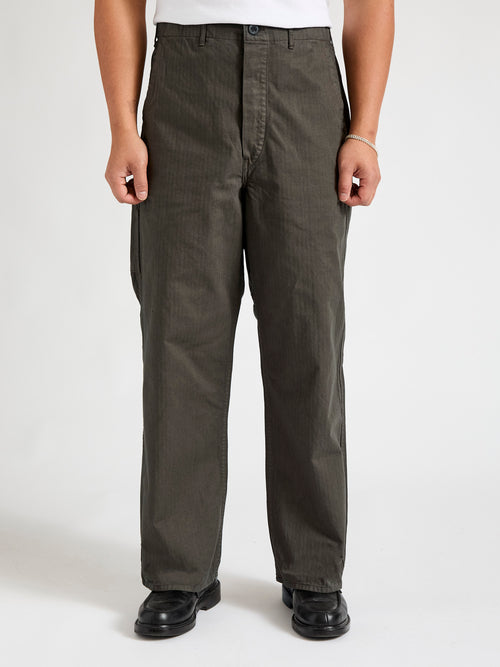 Wide Fit French Work Pants in Coffee Brown