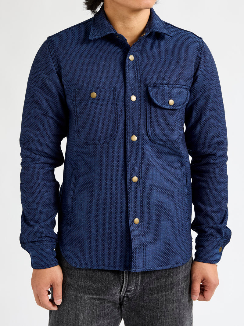 15oz Sashiko Service Shirt in Indigo