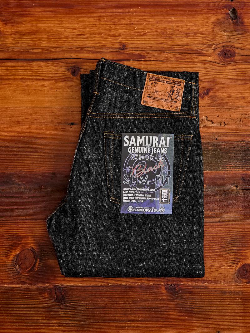 S710XX-BK 17oz Black Selvedge Denim - Slim Straight Fit