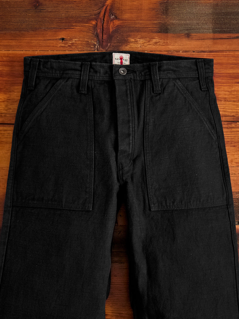 SJ52BK 15oz Slub Selvedge Chino in Black