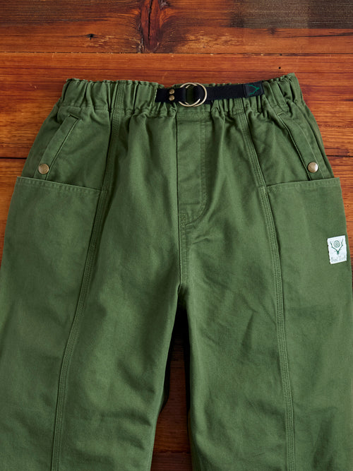 11.5oz Cotton Canvas Belted C.S Pant in Moss Green