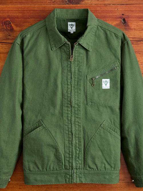 11.5oz Cotton Canvas Work Jacket in Moss Green