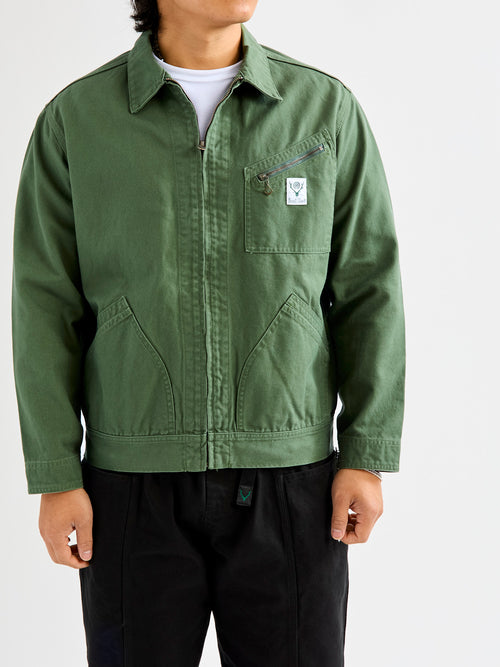 11.5oz Cotton Canvas Work Jacket in Moss Green