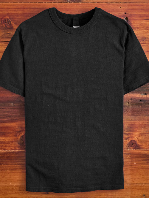 No. 8 Slub Nep Short Sleeve T-Shirt in Black