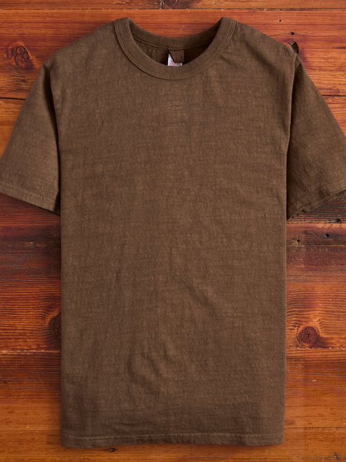 No. 8 Slub Nep Short Sleeve T-Shirt in Brown