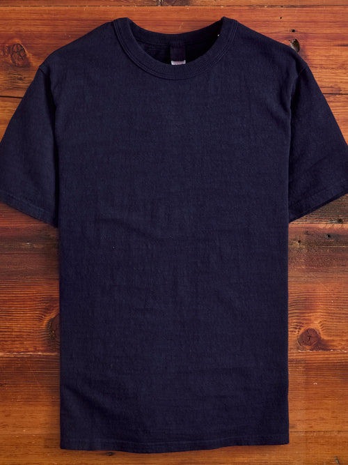 No. 8 Slub Nep Short Sleeve T-Shirt in Navy