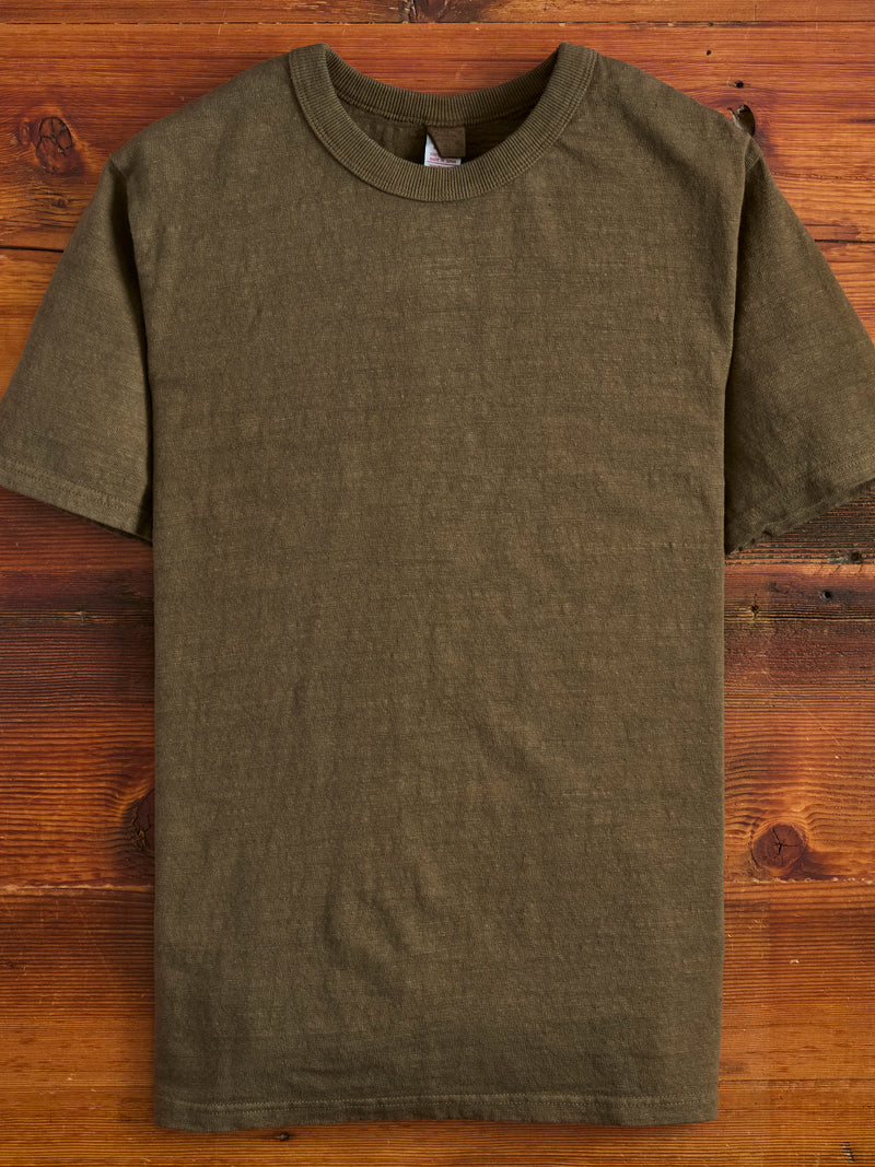 No. 8 Slub Nep Short Sleeve T-Shirt in Olive