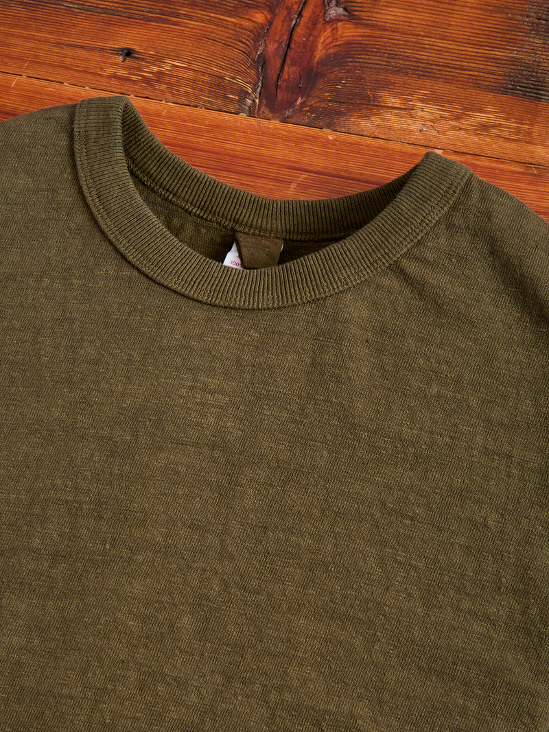 No. 8 Slub Nep Short Sleeve T-Shirt in Olive