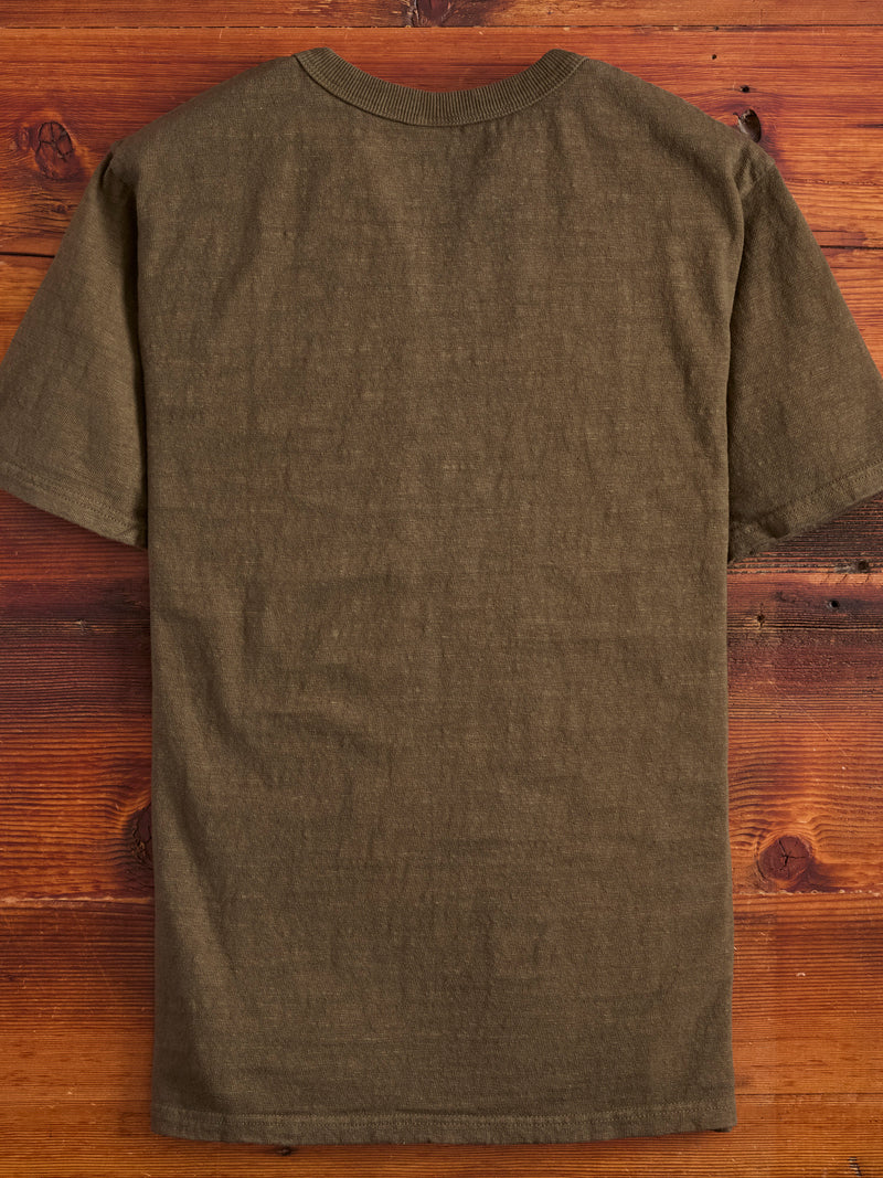 No. 8 Slub Nep Short Sleeve T-Shirt in Olive