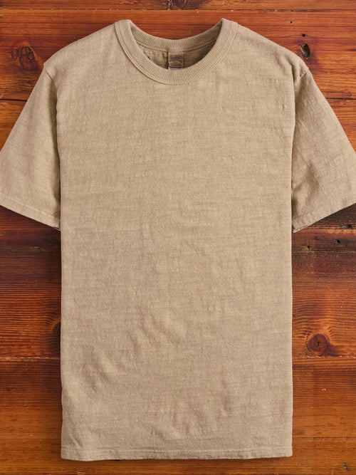 No. 8 Slub Nep Short Sleeve T-Shirt in Sand Beige