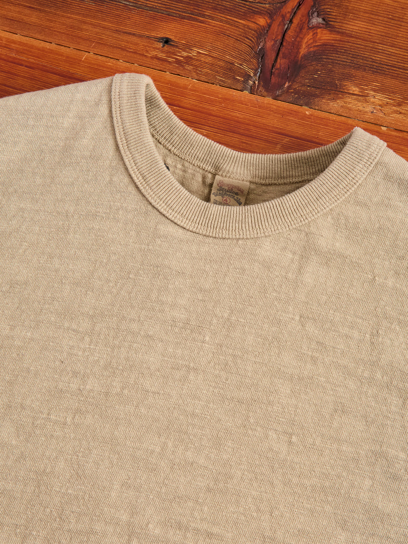 No. 8 Slub Nep Short Sleeve T-Shirt in Sand Beige