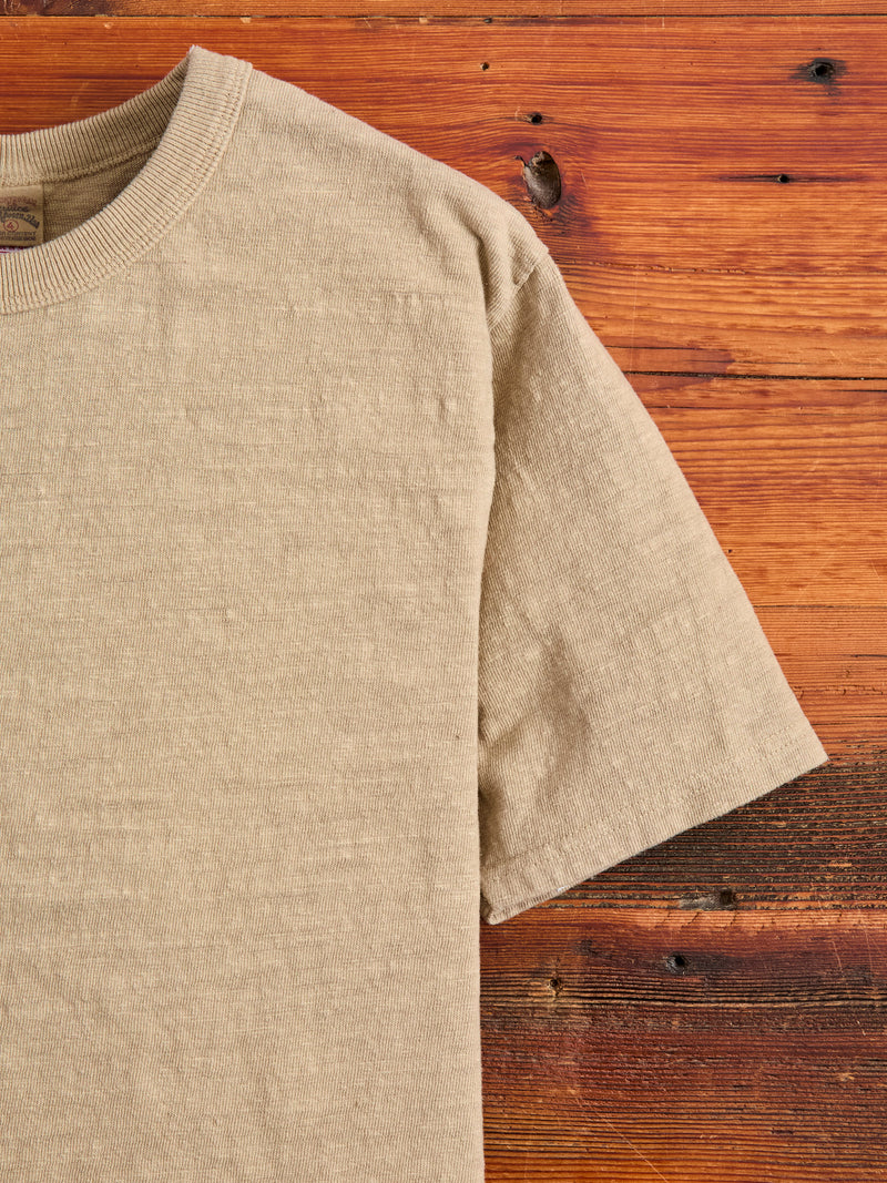 No. 8 Slub Nep Short Sleeve T-Shirt in Sand Beige