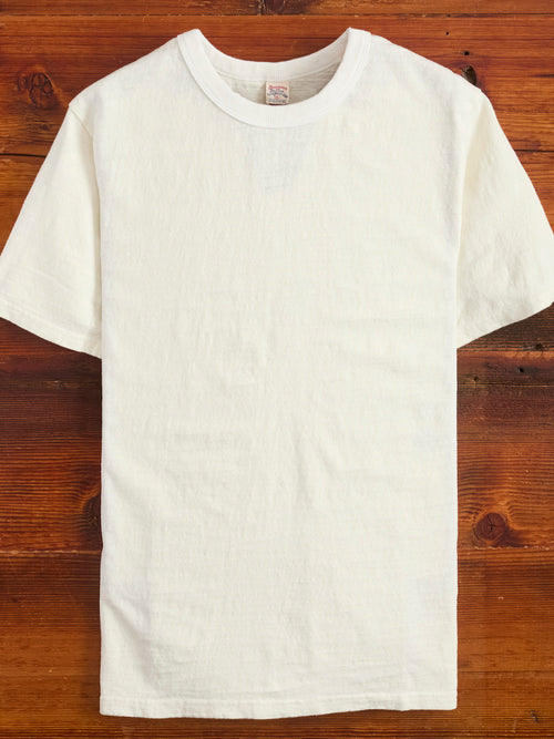 No. 8 Slub Nep Short Sleeve T-Shirt in White