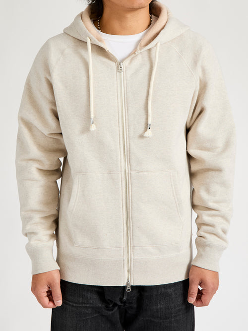 Fleeced FoxFibre® Zip Hoodie in Oatmeal