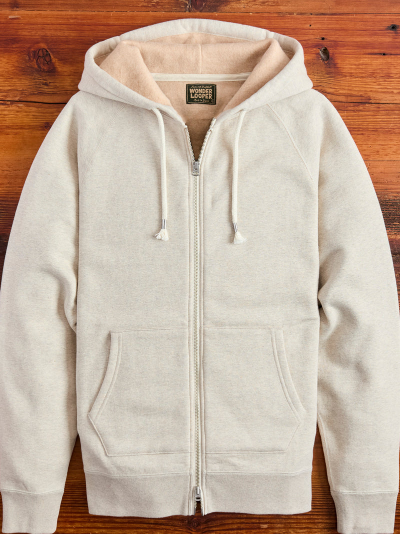 Fleeced FoxFibre® Zip Hoodie in Oatmeal