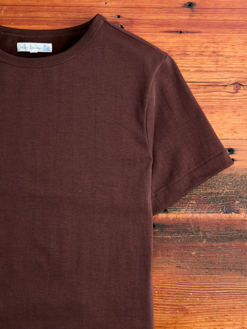 215 "Good Originals" Heavyweight 7.2oz Loopwheel T-Shirt in Coffee