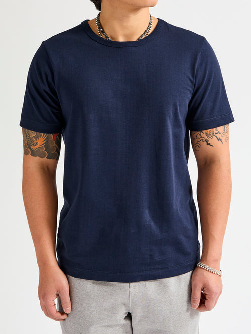 215 "Good Originals" Heavyweight 7.2oz Loopwheel T-Shirt in Ink Blue