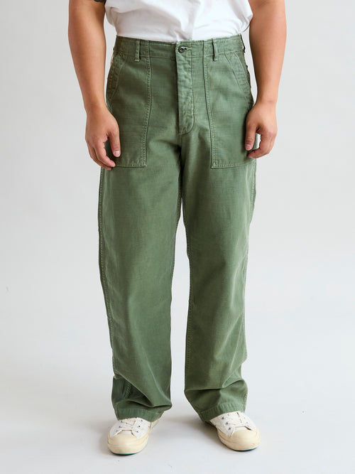 Military Satin Utility Trouser in Olive Drab