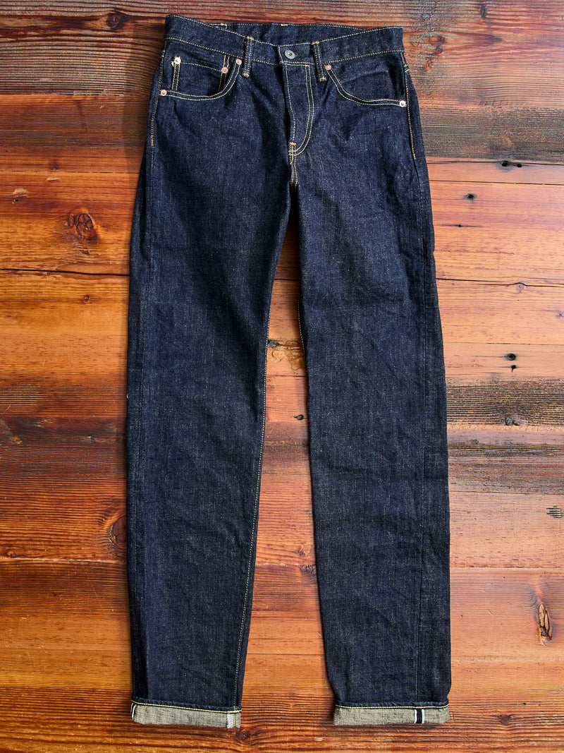 246-14KBE "Blue Oni" Indigo Beige 14oz Selvedge Denim - Clean Straight Fit