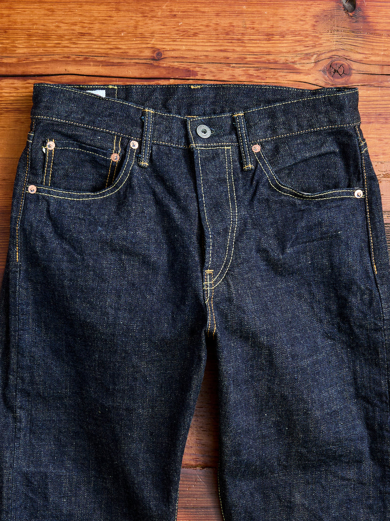 246-14KBE "Blue Oni" Indigo Beige 14oz Selvedge Denim - Clean Straight Fit