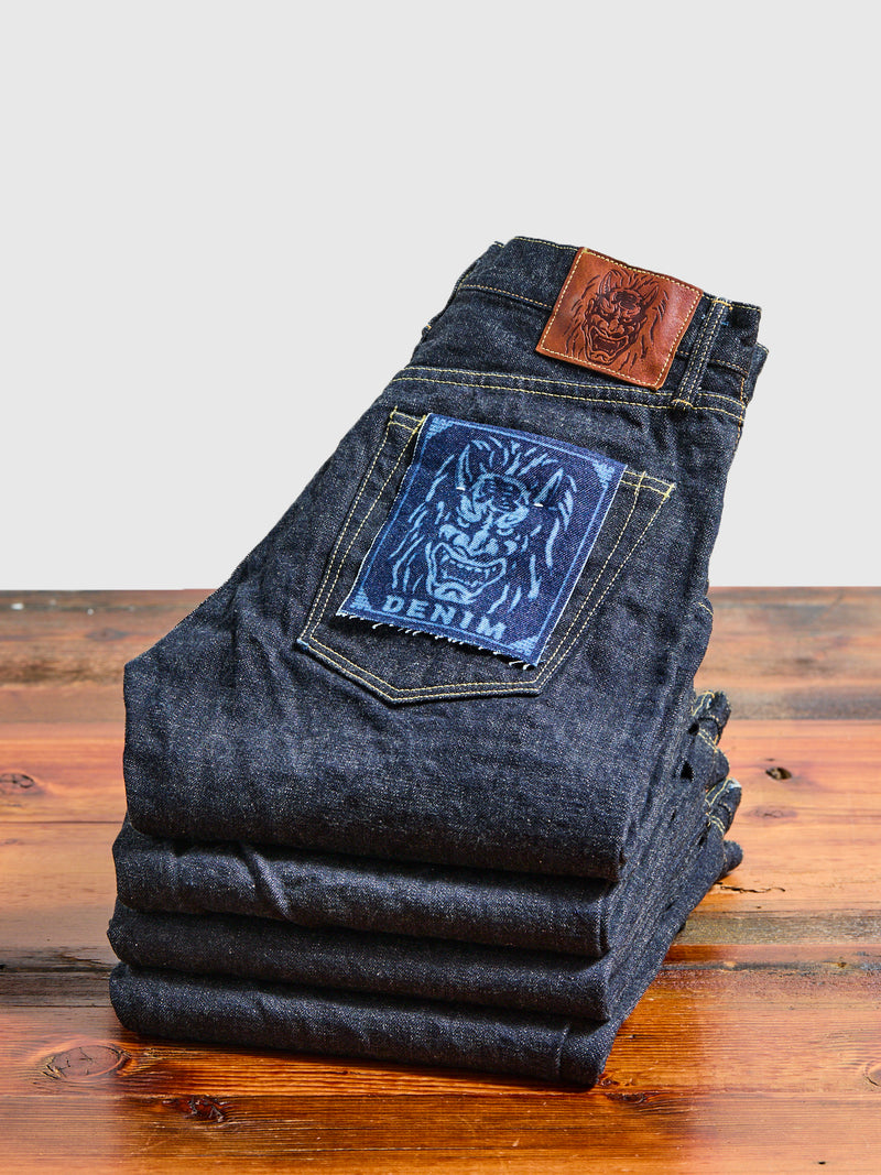 246-14KBE "Blue Oni" Indigo Beige 14oz Selvedge Denim - Clean Straight Fit