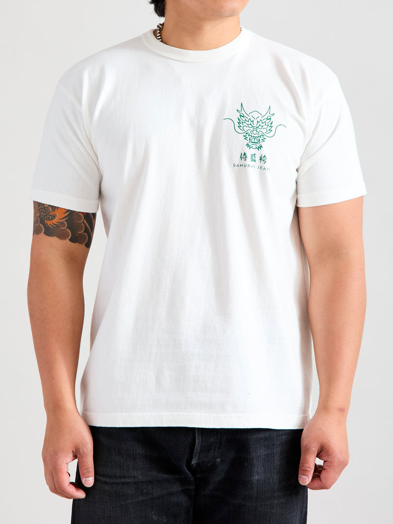 "Dragon Slayer Ryuou-Taro" Heavyweight T-Shirt in White