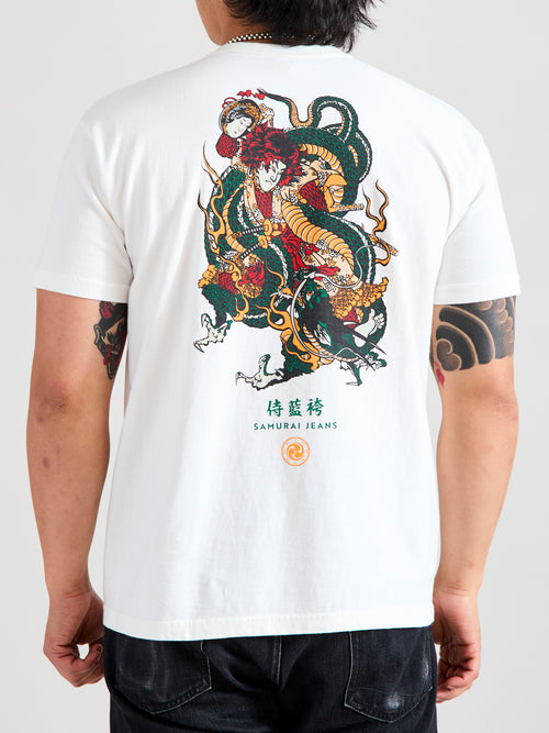 "Dragon Slayer Ryuou-Taro" Heavyweight T-Shirt in White