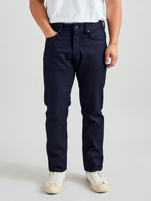 12oz Sashiko Indigo Denim - Spikes Fit