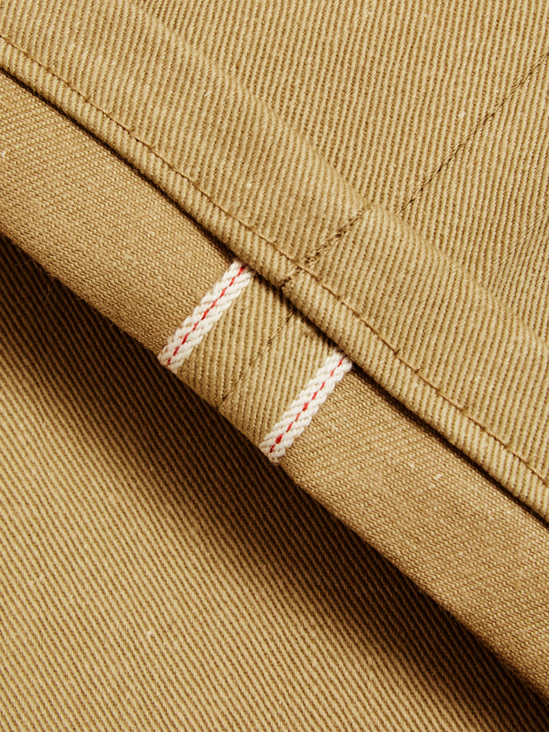 "Infantry Pant" in Khaki Selvedge Twill