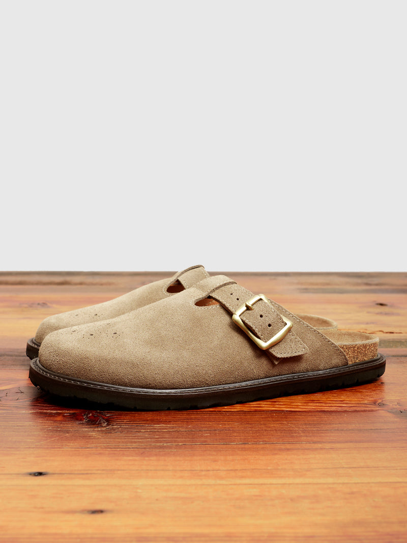 Buggs Suede Mule in Khaki Beige