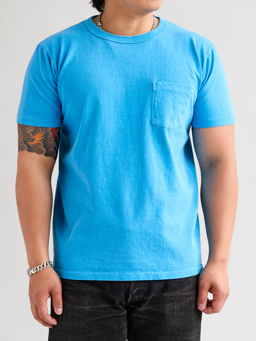 Pigment Dyed Pocket Tee in Adriatic Sea