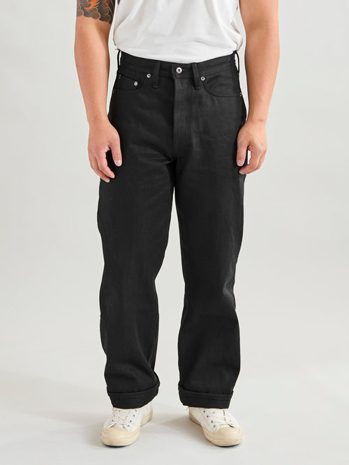 RS-220x 14.5oz Solid Black Selvedge Denim - Relaxed Straight Fit