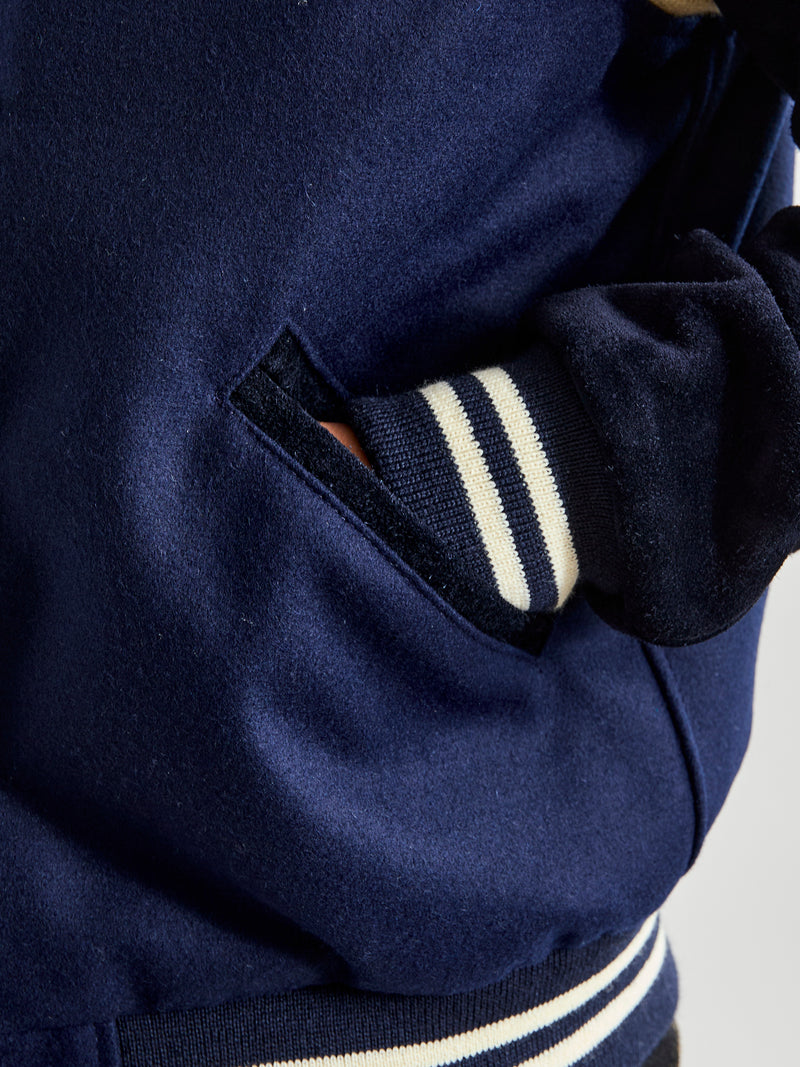 "15th Anniversary" Varsity Jacket in Indigo Roughout