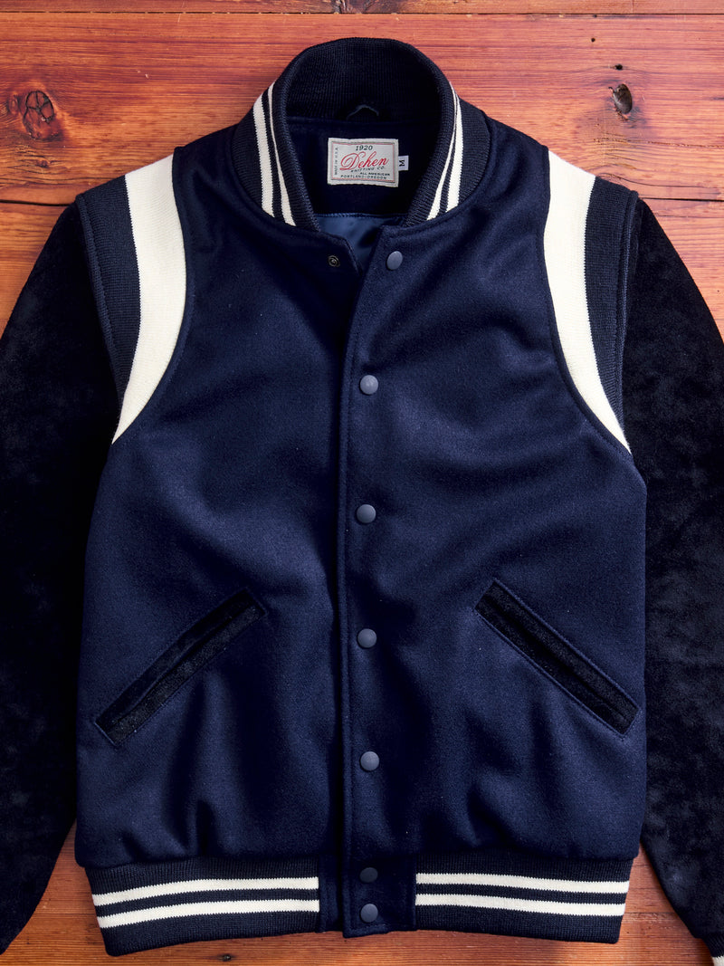 "15th Anniversary" Varsity Jacket in Indigo Roughout