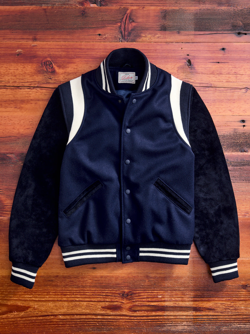 "15th Anniversary" Varsity Jacket in Indigo Roughout