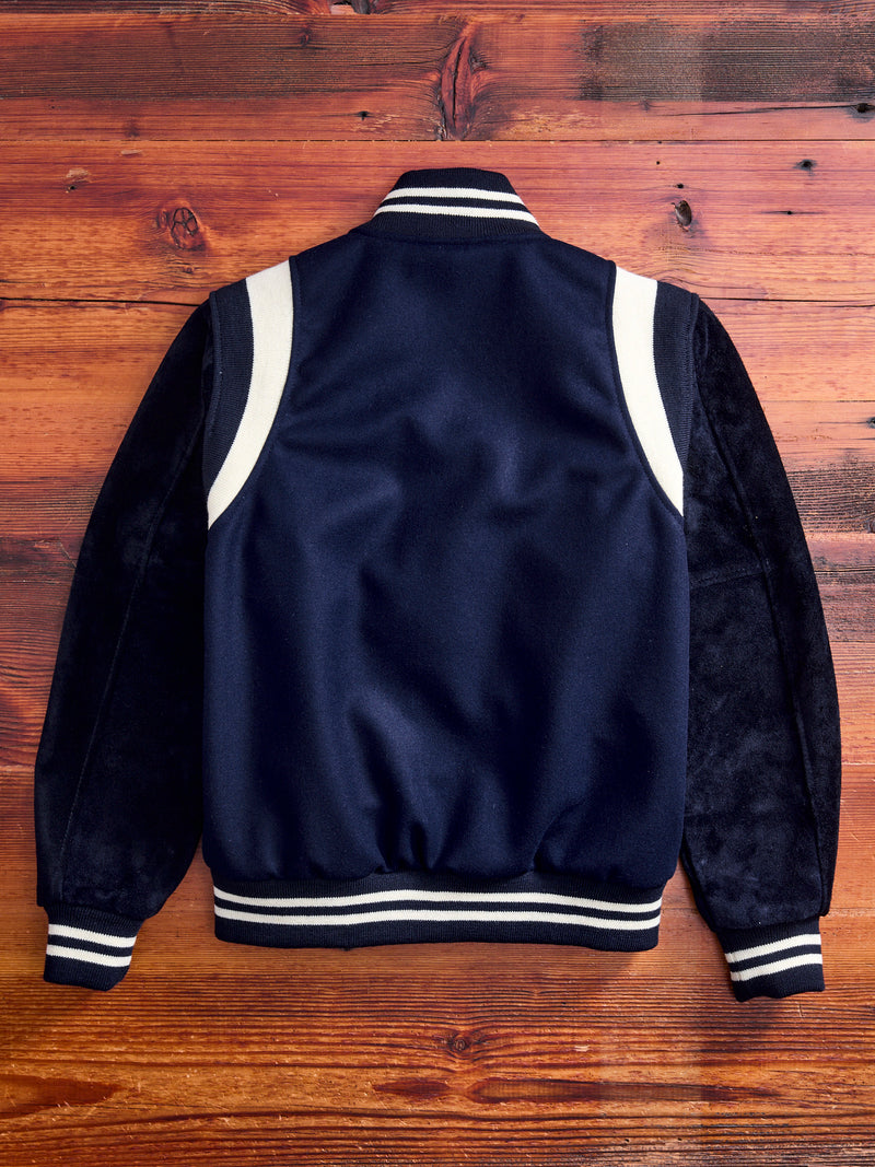 "15th Anniversary" Varsity Jacket in Indigo Roughout