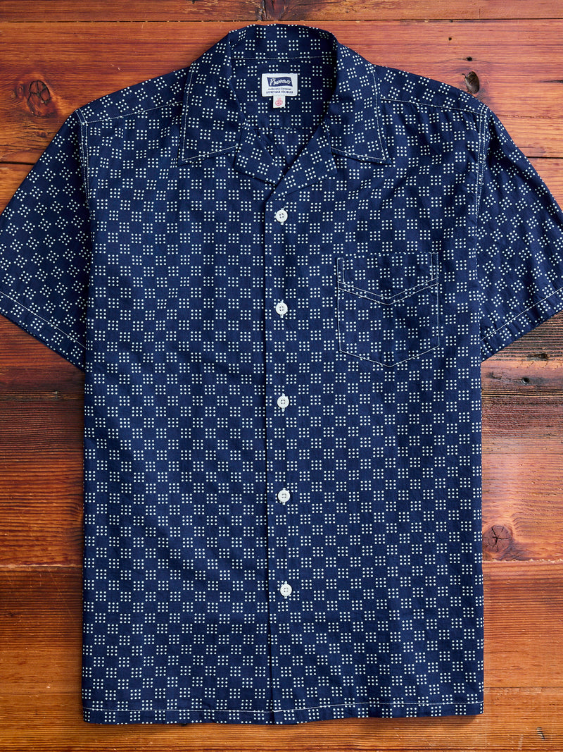 Bassen Hawaiian Shirt in Indigo Dot