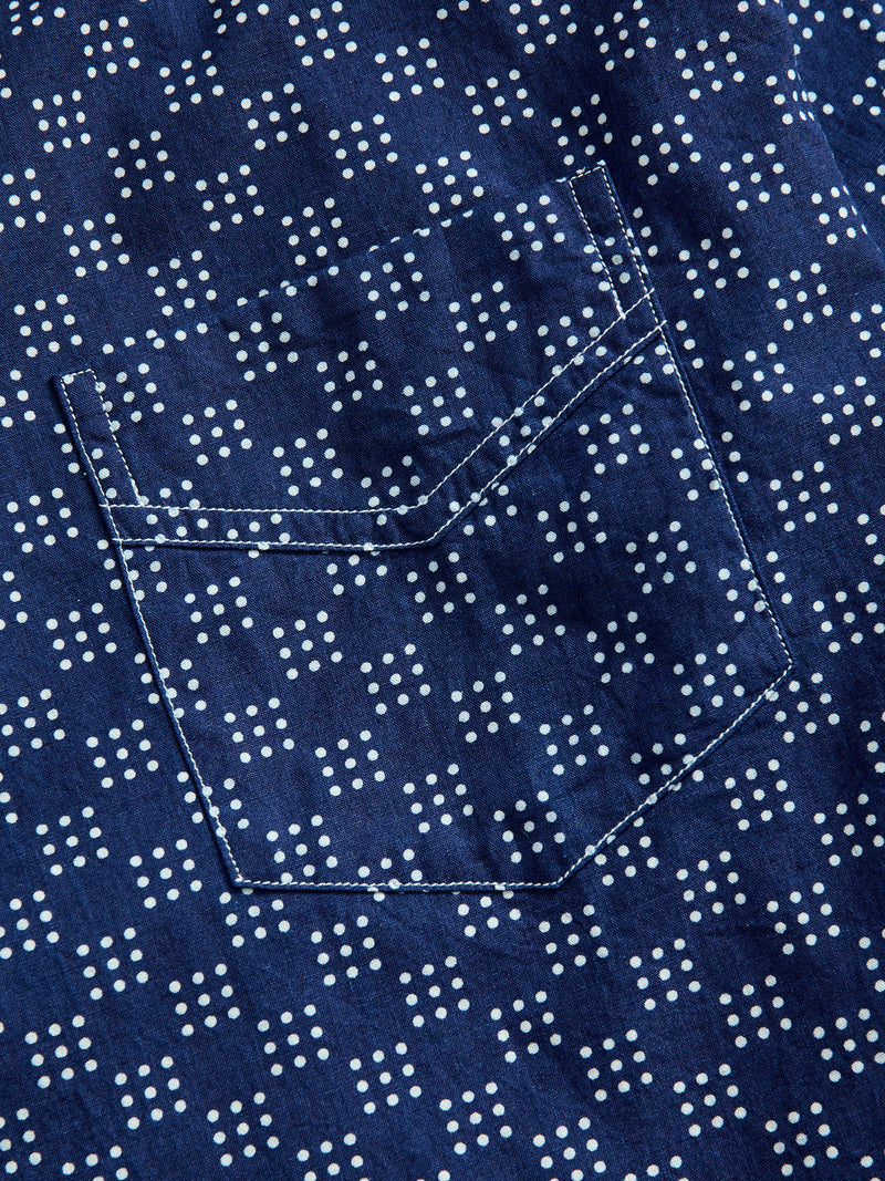 Bassen Hawaiian Shirt in Indigo Dot