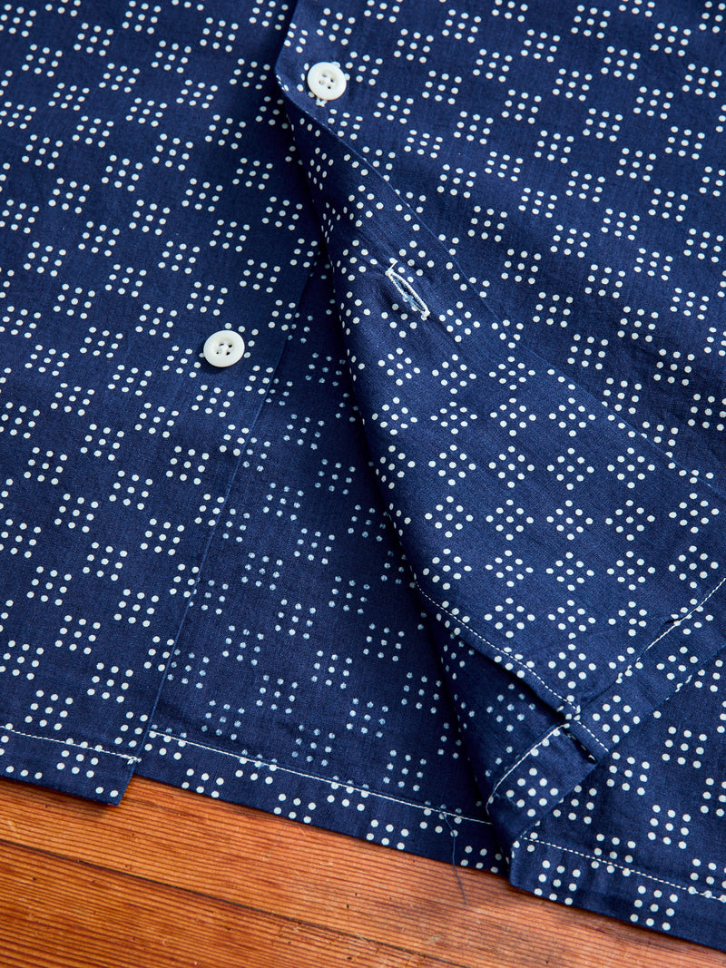 Bassen Hawaiian Shirt in Indigo Dot