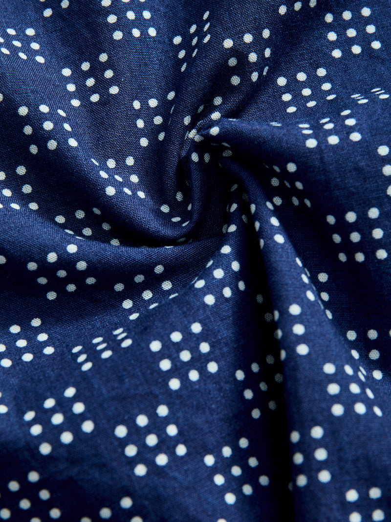 Bassen Hawaiian Shirt in Indigo Dot