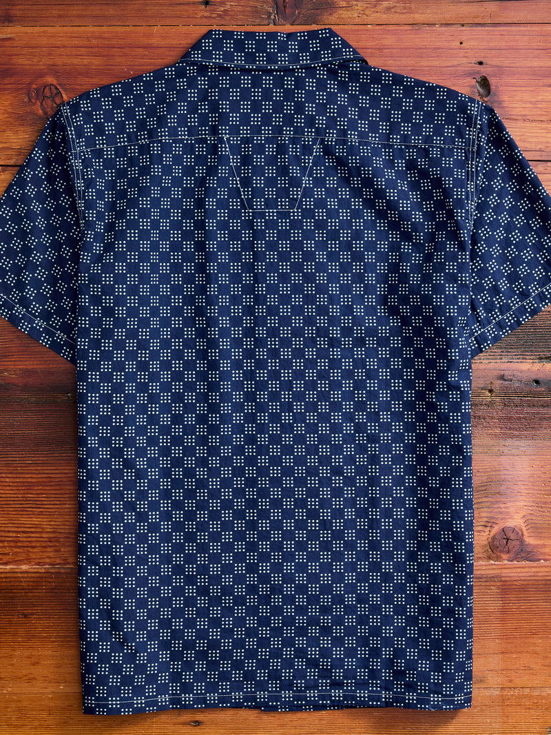 Bassen Hawaiian Shirt in Indigo Dot