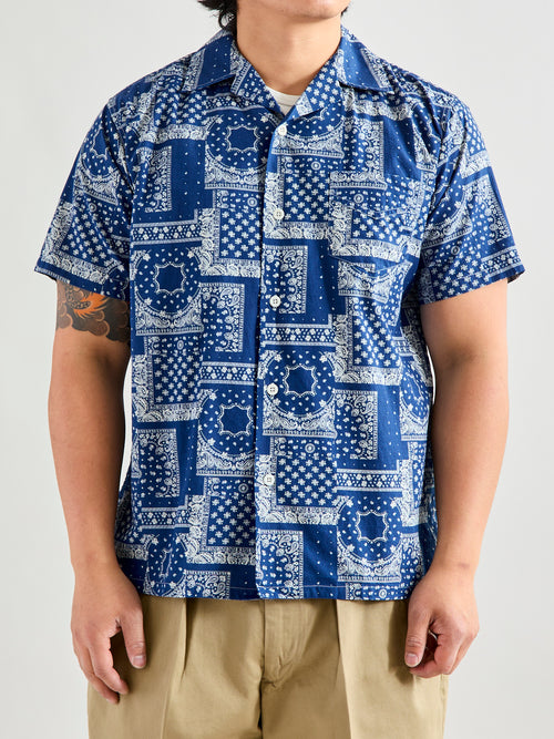 Bassen Hawaiian Shirt in Indigo Bandana