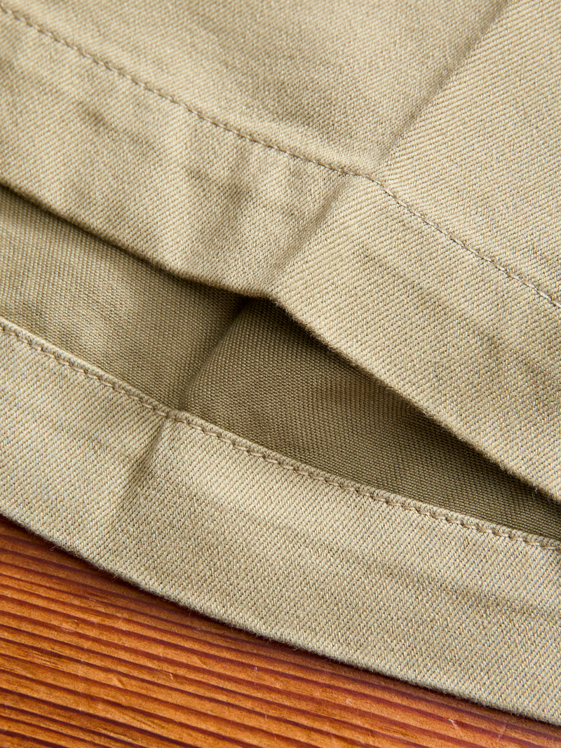 Pleated Military Chino Shorts in Beige