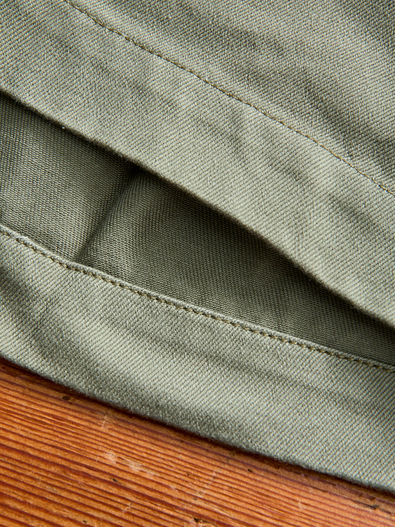 Pleated Military Chino Shorts in Olive