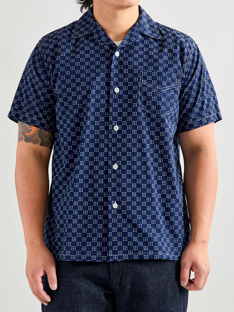 Bassen Hawaiian Shirt in Indigo Dot